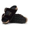 Arizona Big Buckle Piping Rivet Logo Textile Black Velvet