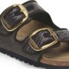 Arizona Big Buckle Textile Raffia Black