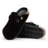 Boston Big Buckle Piping Rivet Logo Textile Velvet Black