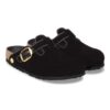 Boston Big Buckle Piping Rivet Logo Textile Velvet Black