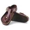 Gizeh Big Buckle Natural Leather Patent High Shine Chocolate