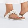 Gizeh Flower Embellishment Natural Leather