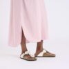 Gizeh Flower Embellishment Natural Leather
