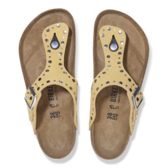 Gizeh Rivets Suede Leather Ochre
