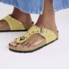 Gizeh Rivets Suede Leather Ochre