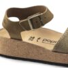 Glenda Suede Leather-Textile Faded Khaki