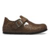 London Single Strap Natural Leather Embossed