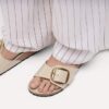 Madrid Big Buckle Natural Leather Patent