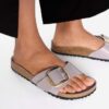 Madrid Big Buckle Natural Leather Patent