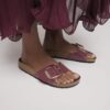 Madrid Big Buckle Natural Leather Patent