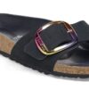 Madrid Big Buckle Nubuck Leather Black