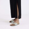 Madrid Big Buckle Nubuck Leather Pure Sage