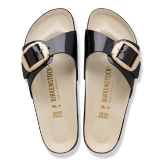 Madrid Big Buckle Pearl Natural Leather Patent