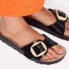 Madrid Big Buckle Pearl Natural Leather Patent