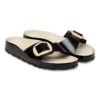Madrid Big Buckle Pearl Natural Leather Patent