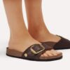 Madrid Big Buckle Raffia Textile
