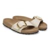 Madrid Big Buckle Textile Canvas Eggshell