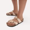 Mayari Flower Embellishment Natural Leather