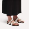 Mayari Flower Embellishment Natural Leather
