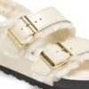 Milano Shearling Natural Leather-Shearling High Shine Ecru